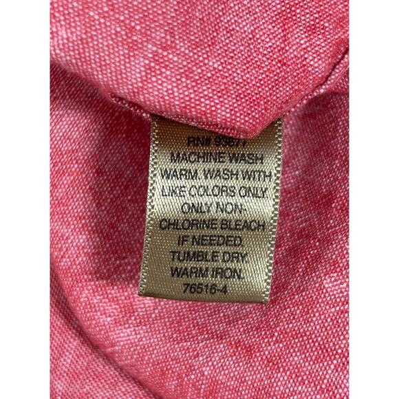 The Foundry Button Down Shirt Men's 3XLT Red Chambray Lobster Print Short Sleeve - Picture 5 of 8